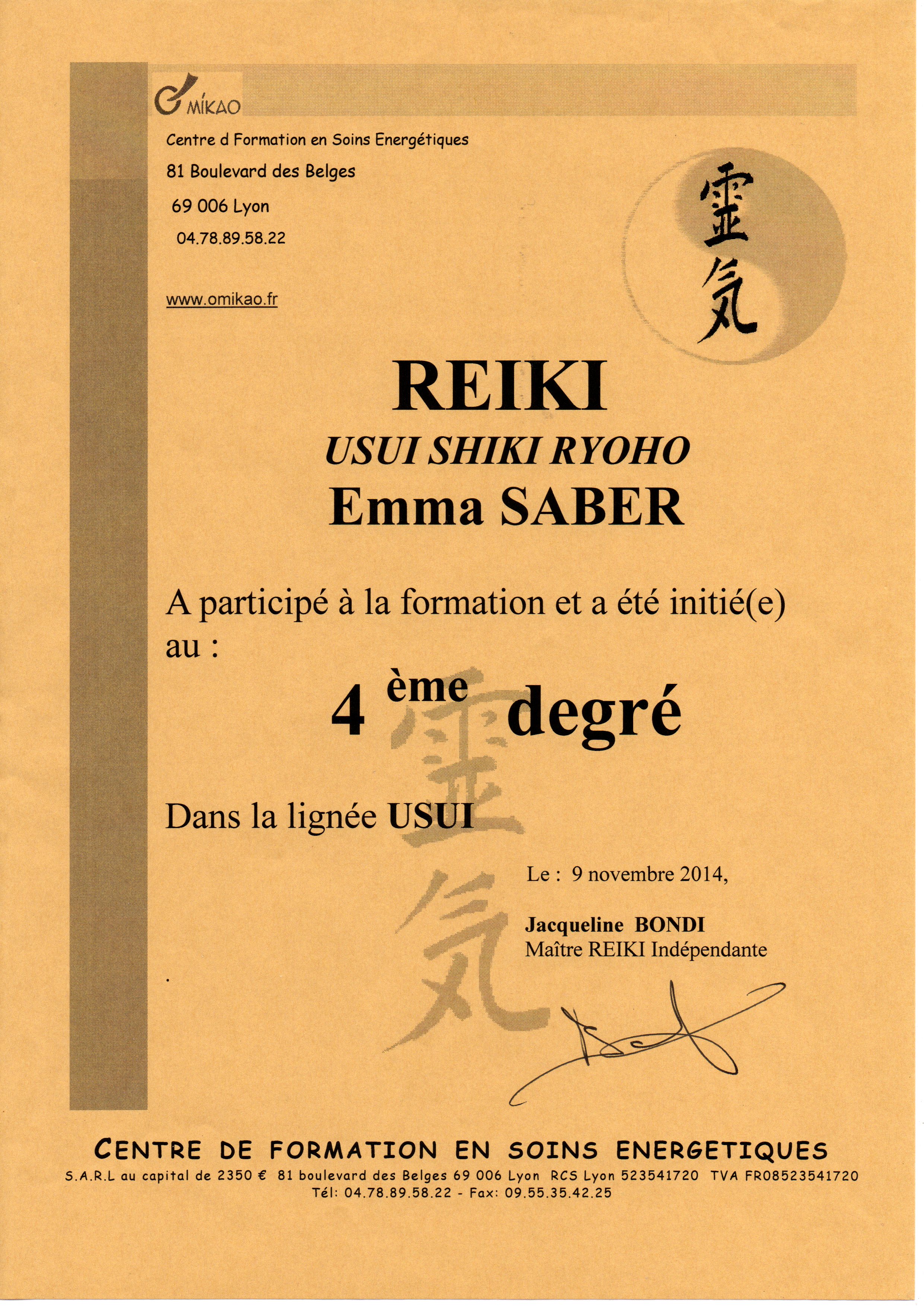 certificat-quatrieme-degre-reiki